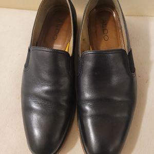 Aldo Men's Shoes Black Leather Size US 9.5 EUR 42.5 UK 8.5